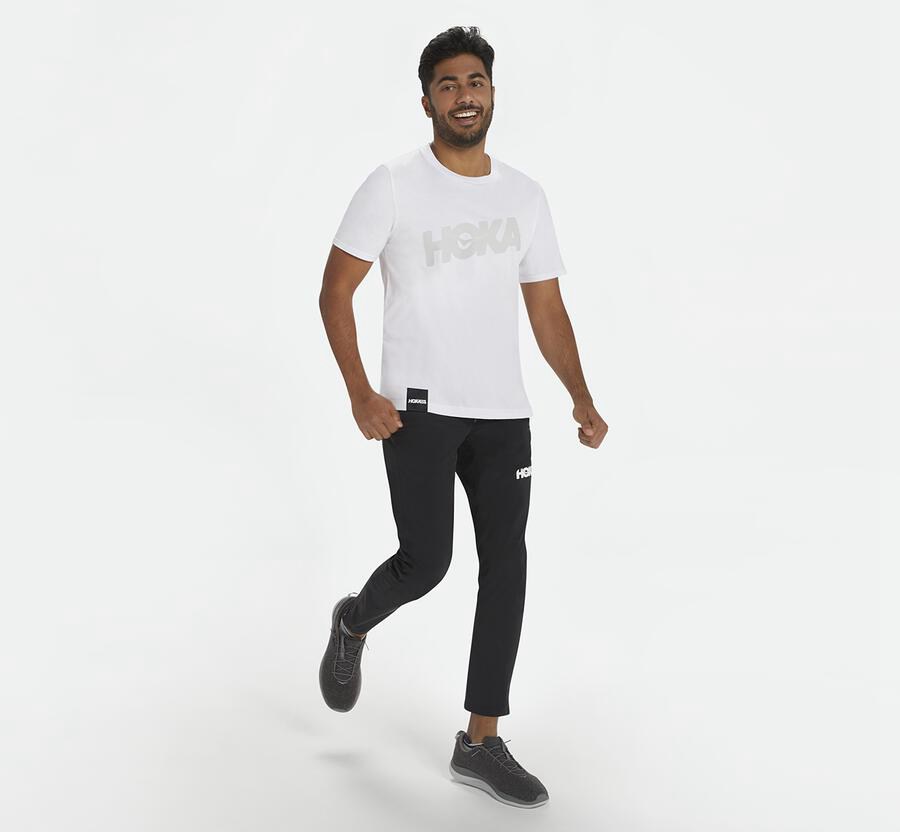 Hoka One One Mens Tee - Brand - White - IFLC10275